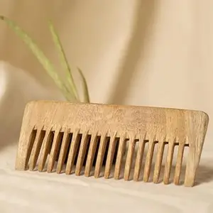 KaneezR Kachi Neem Wooden 5 inch Comb for multipurpose work as { Kangi or Shampoo comb for hair } | Wide tooth Hair Shampoo comb for Men & Women (Pack of 1) - Kacchi Neem Herb Wood Kangi Treated Men & Women Hair Growth Reduce Hairfall Fight against scalp and also work as massager.