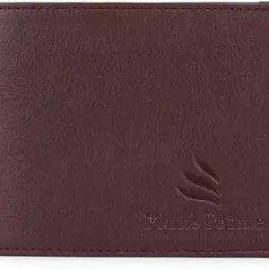 Man's Prime Wallet for Men I Artificial Leather Ultra Strong Stitching I 3 Credit Card Slots I 2 Currency Compartments I 1 Coin Pocket (Brown)