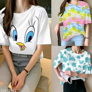 Trendy Women’s T-Shirt – Soft, Stylish, and Comfortable Tee for Everyday Fashion and Casual Wear Design No SH-P3317-XL