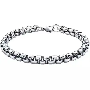 THE MEN THING CURVELET - 5mm Titanium Steel Bracelet American trending Style, 9 inch for Men & Boys