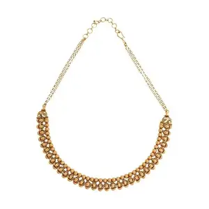 Kushal's Fashion Jewellery Gold Plated Ethnic Antique Necklace - 424111