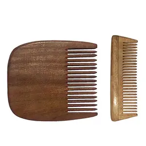 Ginni Innovations Combo of 2 (Ginni Innovations Beard and 4inches Neem wood baby combs.)-G-HJ