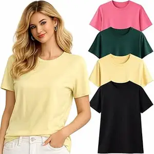 London Hills Tshirt for Woman | T Shirt for Woman Cotton Casual Tops | Tshirts Shirts for Women Round Neck Short Sleeve | Women Tees Everyday Wear Basic T Shirts for Womans