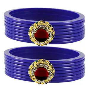 MAYA FASHION Blue Stone Acrylic-Brass Bangle With Very Extra Large Size Elegant Extra Large Size Bangle | Perfect Fit for Plus Size banglesTrendy and Comfortable Fit for woman and girls | (Sku-ban1797)