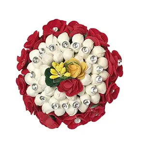 Arooman™ Fabric flower juda bun/gajra for women,girls hair flower accecories for occasions, color-multi