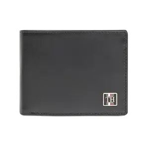 Tommy Hilfiger Men Leather Global Coin Wallet - Black, (Tobermory) No. of Card Slot : 4