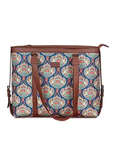 ZOUK Office Bag | Stylish Bags for Office Use | Laptop Bag 15.6 inch | Stylish Tote for Office Use | Purse for Women | Vegan Leather Handbag | Daily & Travel Use | Kovil Blue