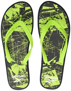 Reebok Men's RUSSLE FLIP Smoky Indigo/Neon Lime/Cold Grey Slippers-9 UK (43 EU) (10 US) (KYD41)