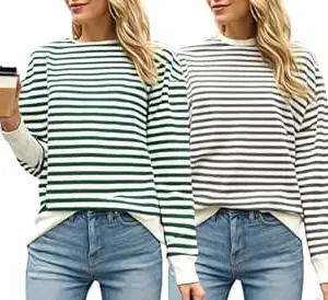 Mack Jonney VIMAL JONNEY Women Striped T-Shirt || T-Shirt for Women || Full Sleeve T Shirt || T-Shirt-VIMAL640620
