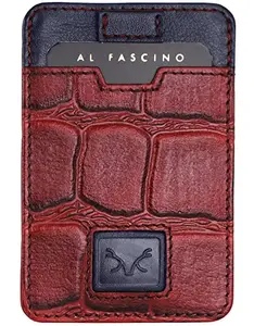AL FASCINO Leather Credit Card Holder -Slim Minimalist Front Pocket RFID Blocking Leather Wallets for Men Wallet for Women