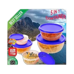 Kitchen Container |250+450+800+1400+2500 ml| Stackable Refrigerator Organizer for Fresh Food Storage | BPA-Free Kitchen Solution Transparent food storage Stackable frid|design - 504for home