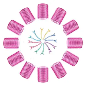 APOEM 6 Pcs Hair Rollers With 12 Pcs Hair Section Clip for Hair Curling Tools Home Salon Parlour Use Pack Of 1 Pcs