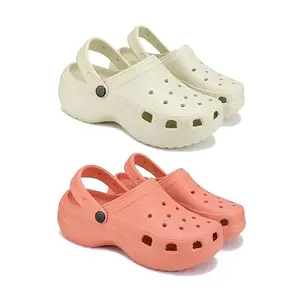 WINGSCRAFT-Premium Comfortable Regular Wear Women Clogs Sandal for Women's & Girls-Combo(2)-OO8-OO6-5 Orange