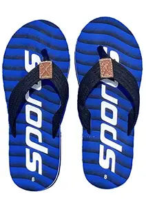Generic Shorelin Men Rubber Flat Slipper | Color: blue | Size: 6 | SPBLU6