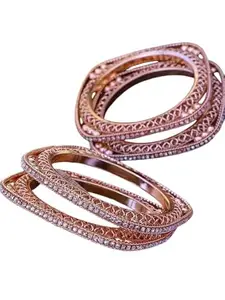 Griiham Gold Plated set of 4 AD bangles (2.6)