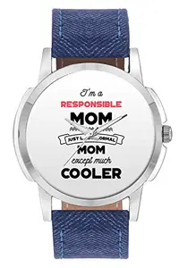 BIGOWL Wrist Watch for Men - I'm A Dentist Mom, Just Like A Normal Mom Except Way Cooler | Gift for Dentist - Analog Men's and Boy's Unique Quartz Leather Band Round Designer dial Watch