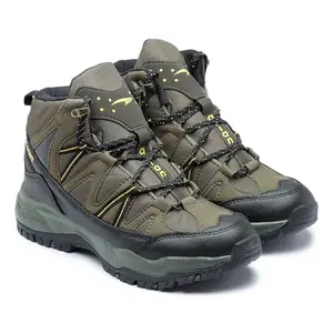 ASIAN Men's Everest-21 Sports Trekking & Hiking,Walking Hi-Neck Shoes with Rubber Outsole & Memory Foam Insole Lace-Up Shoes for Men's & Boy's Olive Black