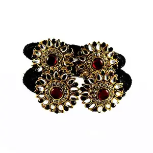 MAYA FASHION Black Stone Acrylic-Brass Bangle With Very Extra Large Size Elegant Extra Large Size Bangle | Perfect Fit for Plus Size banglesTrendy and Comfortable Fit for woman and girls | (Sku-ban1317)