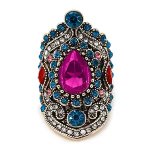 SOHI Gold Plated Designer Stone Ring (SOHRNG9567)