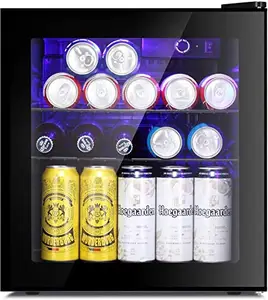 LEONARD USA 52 L Inverter Mini Fridge/Wine Chiller with Toughened Glass Door with UV-Protection l LED Interior Light l Temperature Control for Home Bars (Based on American Technology) (Black)