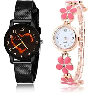 NEUTRON Unique Analog Black and White Color Dial Women Watch - GCPL28-G461 (Pack of 2)