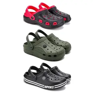 DRACKFOOT-Lightweight Classic Clogs || Sandals with Slider Adjustable Back Strap for Men-Combo(4)-3017-3094-3014-10 Black