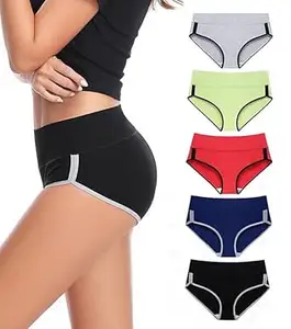 DIVING DEEP Panties For Women | High Waist Panty For Girl |Lightweight & Cotton High Waist Full Coverage Panty | Soft, Breathable & Comfortable Daily Underwear | Stretchable Hipster Briefs | Pack of 5