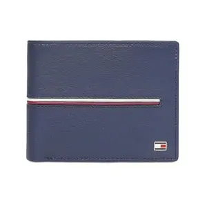 Tommy Hilfiger Men Leather Global Coin Wallet - Navy, (Glasgow)