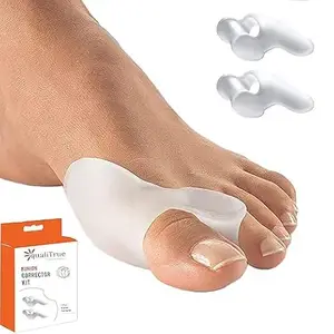Hammer Toe Straightener Toe Separator for Crooked Toes Broken Toe Wrap Separator Toe Corrector Cushion Bandage Hammer Toe Splint Protector Overlapping Toe Support (Silicone Toe Separator)