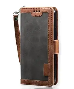 TELETEL for VIVO V70 Elite Professional Magnetic Closure Wallet Flip Case Mobile Cover (Leather & Velvet - Grey Brown)
