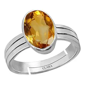Clara Citrine Sunehla 3cts or 3.25ratti Silver Adjustable Ring for Women