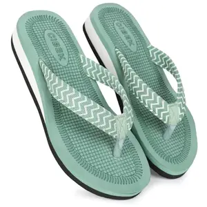 CIBEK Comfortable Extra Soft Women Flip Flops | Slippers for Women | Criss-Cross Elastic Strap | Lightweight & Waterproof | Orthopaedic Footpharma Footbed