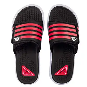 Adda (label) Men's Senate-4 Black & Red Open-back Slipper - 9 Uk