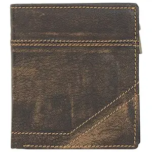 Leatherman Fashion LMN Genuine Leather Brown Mens Wallet (4 Card Slots)