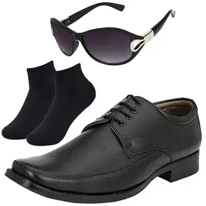 Vitoria Fashionable l Men Black Lace Formal Shoes with Black Socks & Women Gaga Black/8