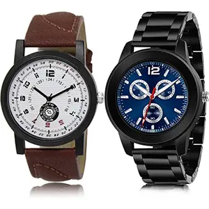 NIKOLA Rich Analog Brown and Black Color Dial Men Watch - BL46.11-(71-S-20) (Pack of 2)