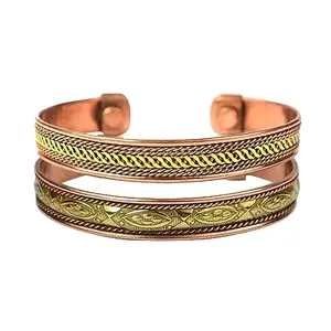 Crystu Mix Metallic Copper Kada Copper Bracelet Adjustable free size for Men and Women