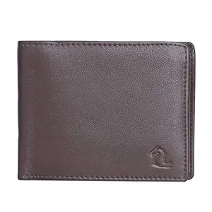 KARA Tan Bifold Men Leather Wallet - Slim Zipped Pocket Genuine Leather Wallet for Men with 9 Credi Card Holder Slot