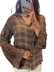 Women's Japan Satin Red Shirt