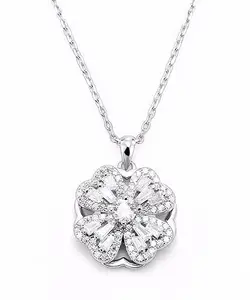 MINJEWELS 'Be-Leaf' Stainless Steel Pendant Necklace - Spinning Four-Leaf Clover Motif - Ideal for Any Occasion, Anti-Tarnish, Water-Resistant, Gift for women and girls