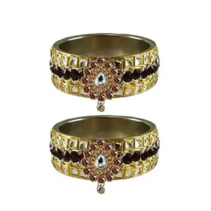 Vidhya Kangan Golden stone Stud Brass Bangle (ban4856-2.6_)