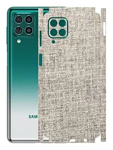 AtOdds - Samsung Galaxy F62 Mobile Back Skin Rear Screen Guard Protector Film Wrap with Camera Protector (Coverage - Back+Camera+Sides) (Fabric)