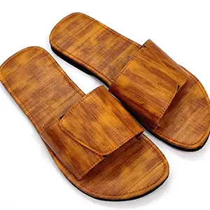 SRC Brand Men Slippers/Men's Stylish Casual/Formal Slipper Chappal Brown (Size-7)