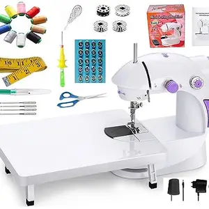 Classipro Sewing Machine For Home Tailoring With Extension Table, Foot Pedal, Adapter And Sewing Kit, White