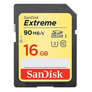 SanDisk Extreme SDHC, SDXNE 16GB, U3, C10, UHS-I, 90MB/s R, 40MB/s W, 4x6, Lifetime Limited price in India.