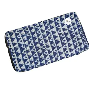 FeelOrna handicrafts and Jewellery Handmade Ikkat Printed Multipurpose Passport Cover/case with Card Slots (Unisex) (Small Triangle)