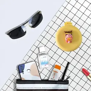 Portable Hair Brush with Mirror, Cute Design, Detangling Hair Comb Foldable Travel Mirror Hair Brushes, Pocket mirror for touchup