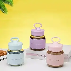 SIRIDHI International 320ml Small Beautiful Glass Cup |Small Water Bottle |Mobile Phone Stand |Heat Resistance Cover|hot and Cold Beverages|Coffee, Juice, Smoothies(Set of 1, Receiving Random Color)