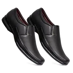 Men's Stylish Premium Formal Slip on Shoes for Office,Wedding No of Pair 2 (Colour:- Black, Size:-7)