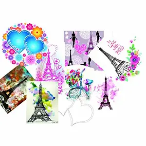 Elton 3M Vinyl Sticker Pack [9-Pcs], Lovely 3M Vinyl Eiffel Tower - 1 Stickers for Laptop, Cars, Motorcycle, PS4. X Box One . Guitar Bicycle, Skateboard, Luggage - Waterproof Random Sticker Pack [video game]